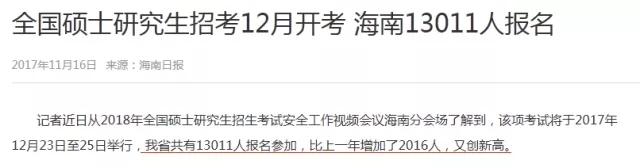 2018考研，你的競爭壓力有多大？